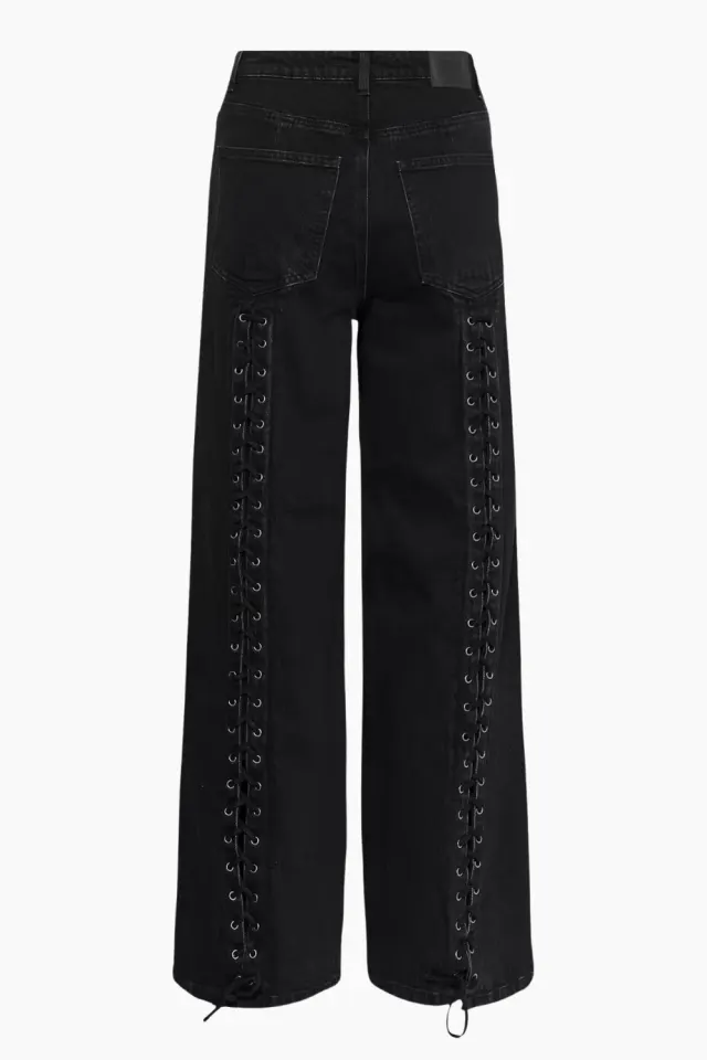 Gestuz GZnanetta HW Wide Jeans – Dark Grey Washed/Black — produktfoto