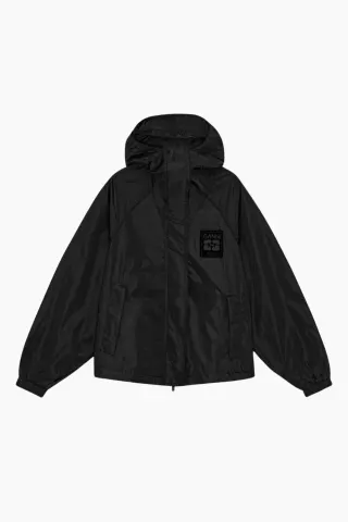 GANNI Flyweight Nylon Jacket W0736 – sort — produktfoto
