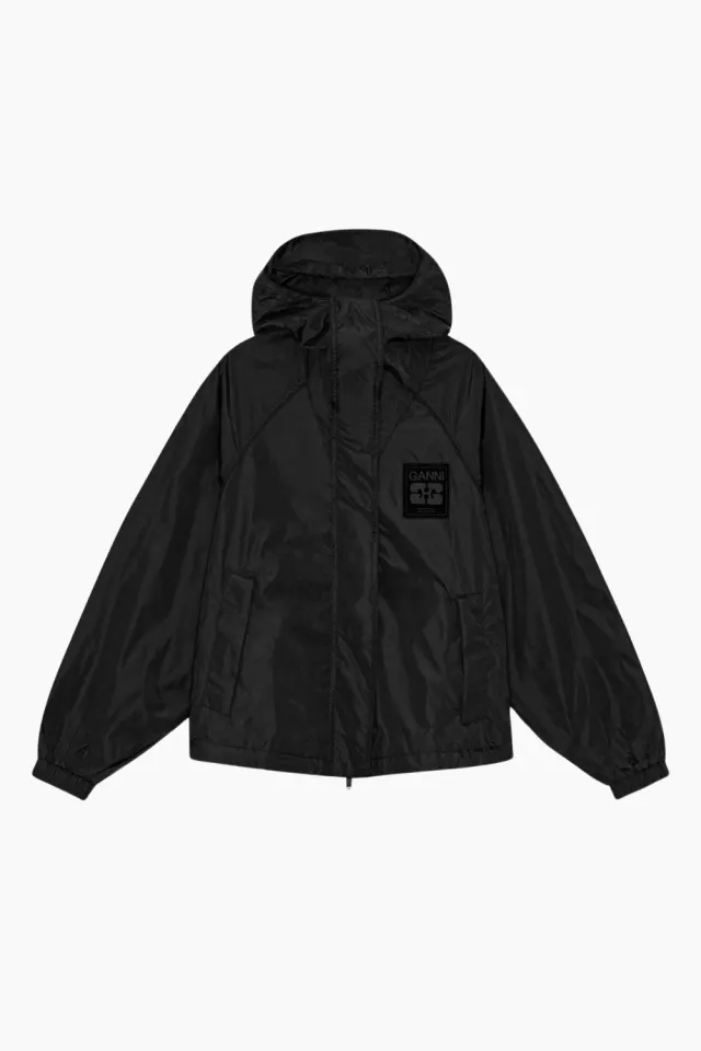 GANNI Flyweight Nylon Jacket W0736 – sort — produktfoto