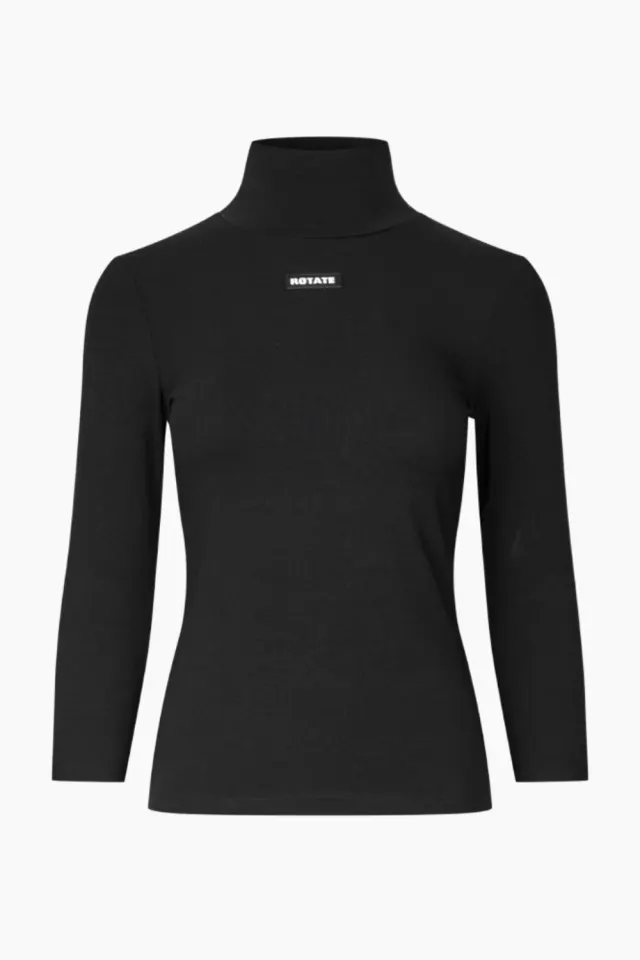 Rotate Jersey 3/4 Turtleneck – sort — produktfoto