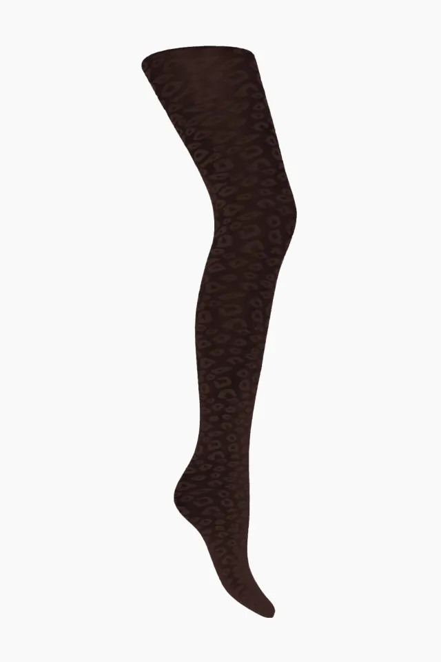 Sneaky Fox Mac Leopard Pantyhose – Chocolate — produktfoto