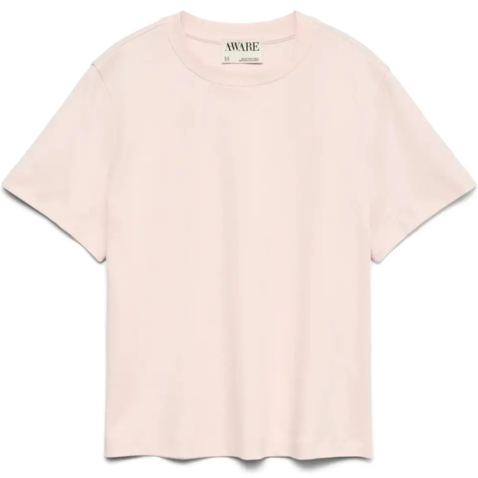 Vero Moda t-shirt Awnaima – primrose pink — produktfoto