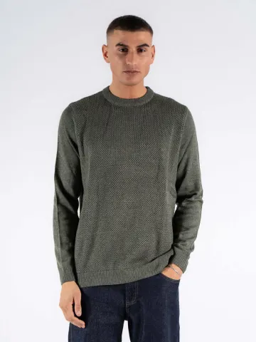 Marcus MAhubble crew neck knit – Forest Night — produktfoto