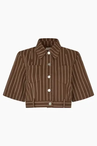 Baum und Pferdgarten Majsa Shirt – Creme Brown Pinstripe — produktfoto