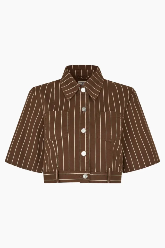 Baum und Pferdgarten Majsa Shirt – Creme Brown Pinstripe — produktfoto