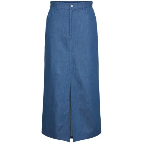 Pieces nederdel Pcasta – Medium blue denim — produktfoto