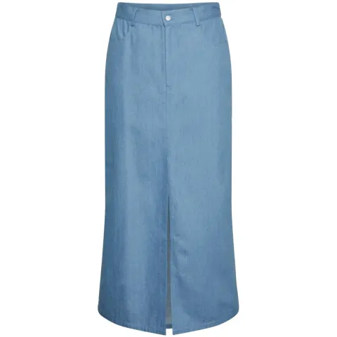 Pieces nederdel Pcasta – Light Blue Denim — produktfoto