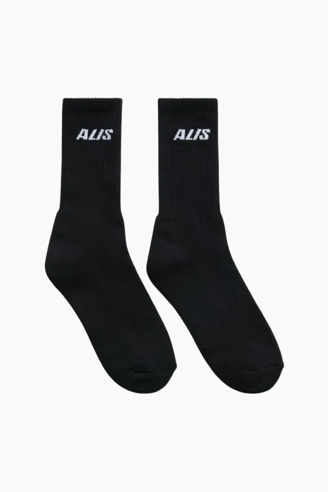 ALIS Birdy Essential Socks w/ Logo – sort — produktfoto