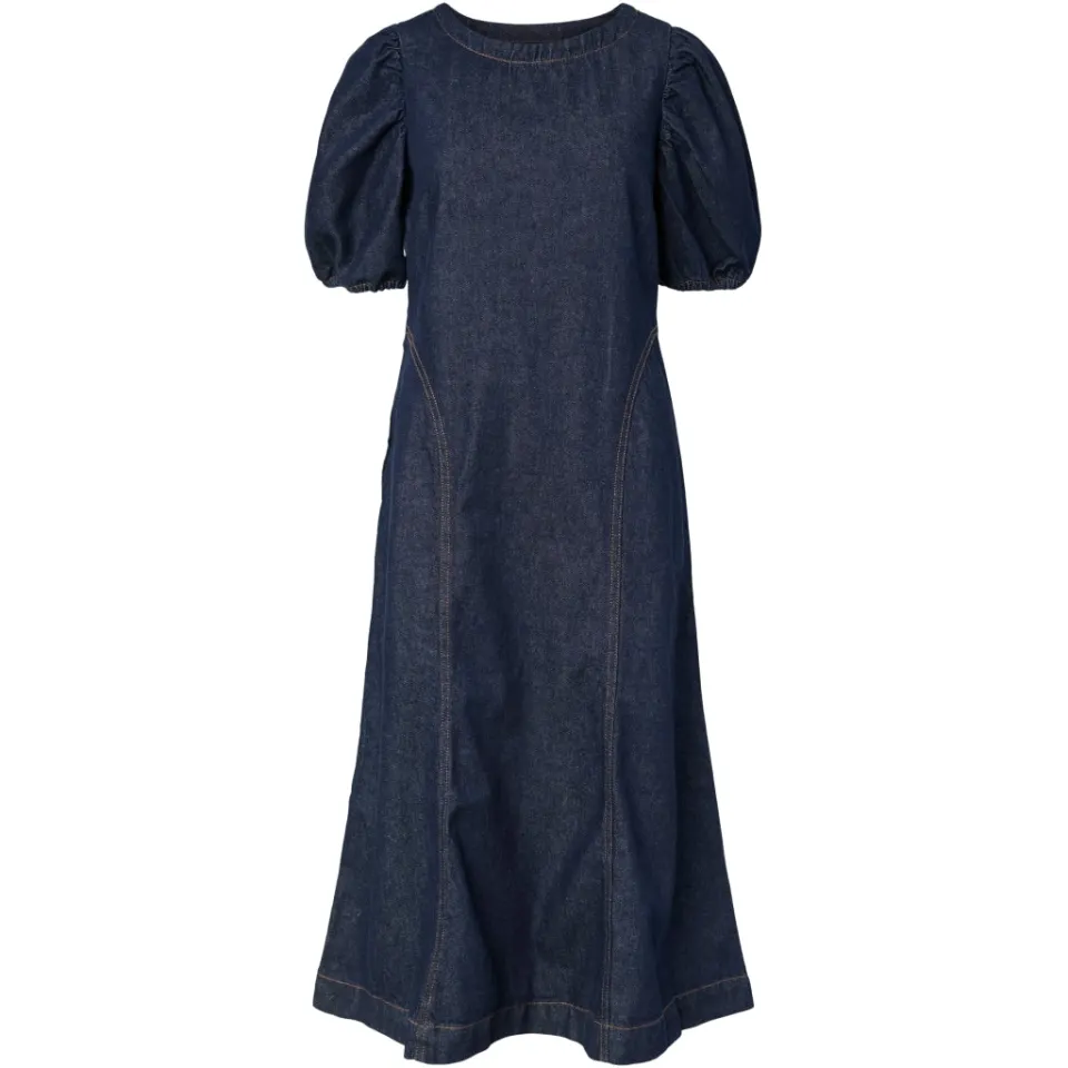 Pieces kjole Pcpam – Dark Blue Denim Rinse — produktfoto