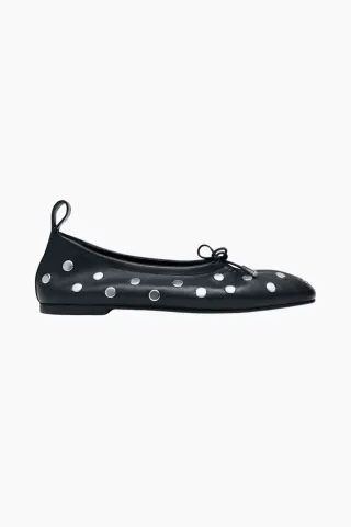 Alohas Rosalind All Studs Black Leather Ballet Flats – sort — produktfoto