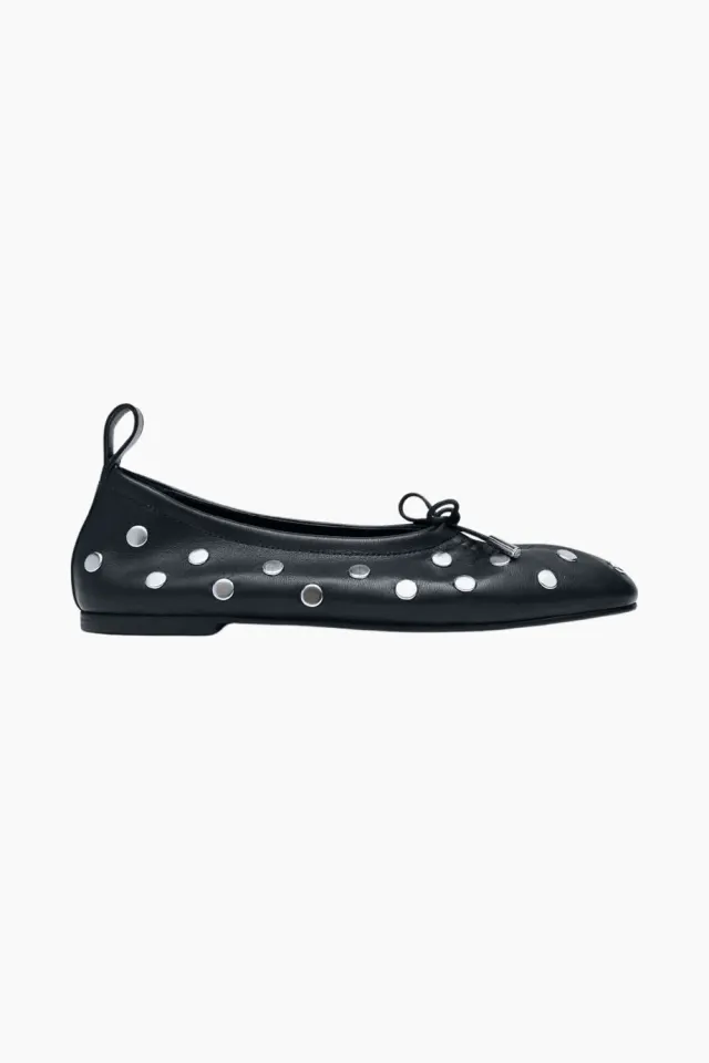 Alohas Rosalind All Studs Black Leather Ballet Flats – sort — produktfoto