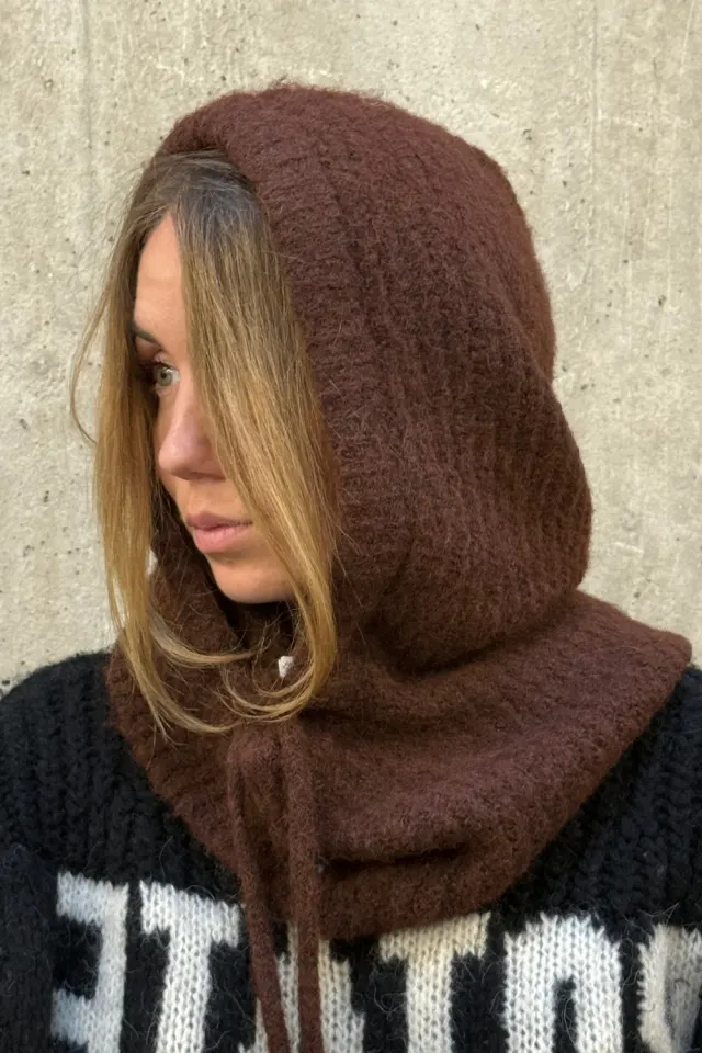 .Object Objmilu Knit Balaclava - Seal Brown/Melange – Object — produktfoto
