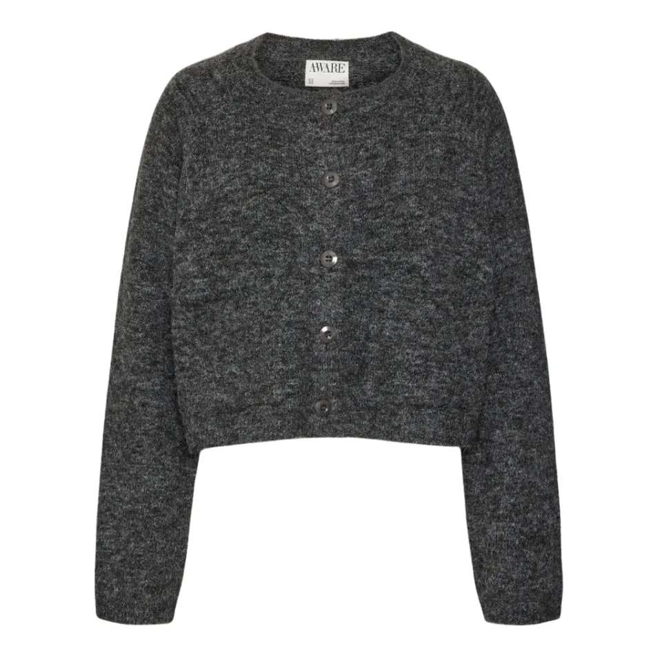 Vero Moda cardigan Vmokanni – Dark grey melange — produktfoto