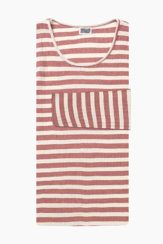 Nørgaard på Strøget 101 BW Stripes – Ecru/Winery — produktfoto