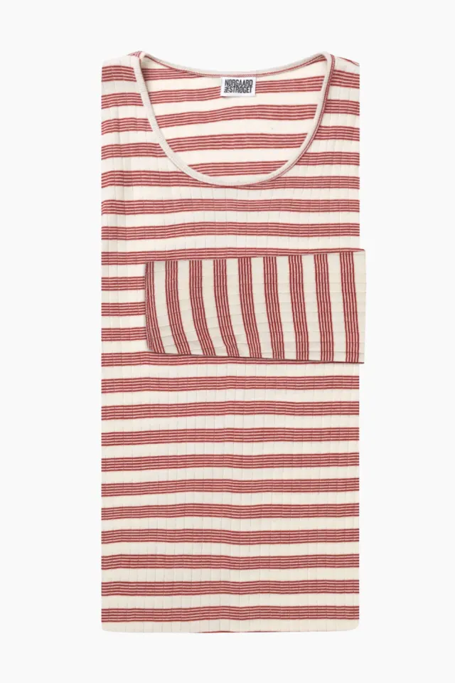 Nørgaard på Strøget 101 BW Stripes – Ecru/Winery — produktfoto
