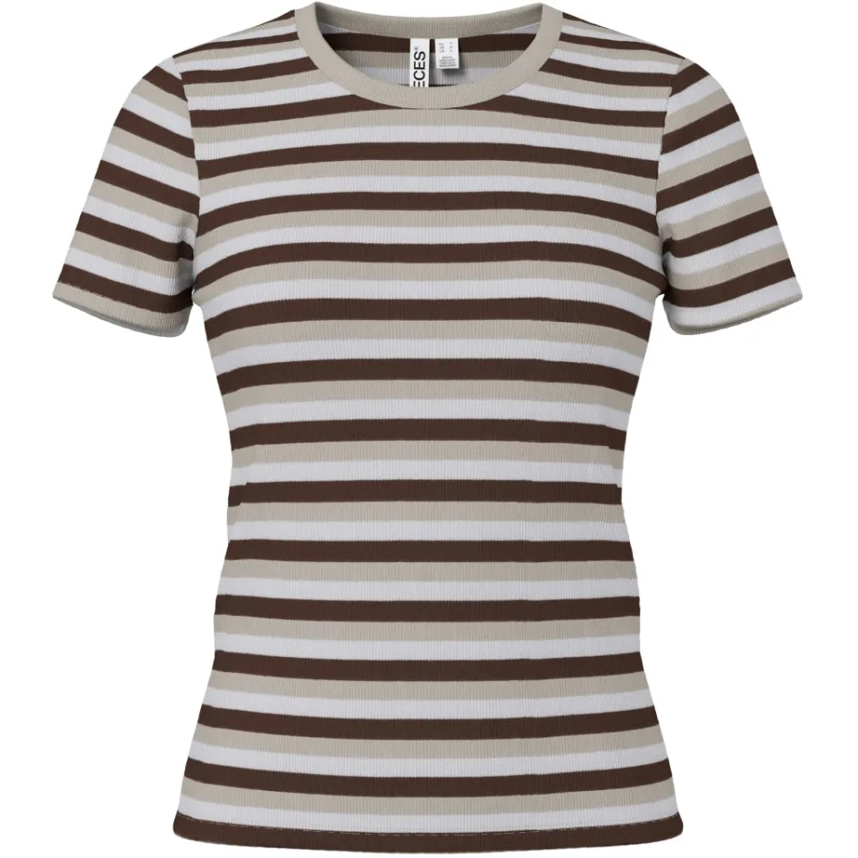 Pieces t-shirt Pcmay – Silver Lining Cloud dancer / coffe quartz — produktfoto