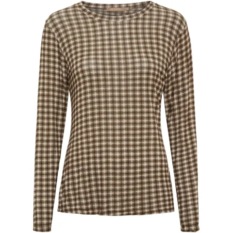 Marta du Château bluse top MdcElissa 7914 – Brown check — produktfoto