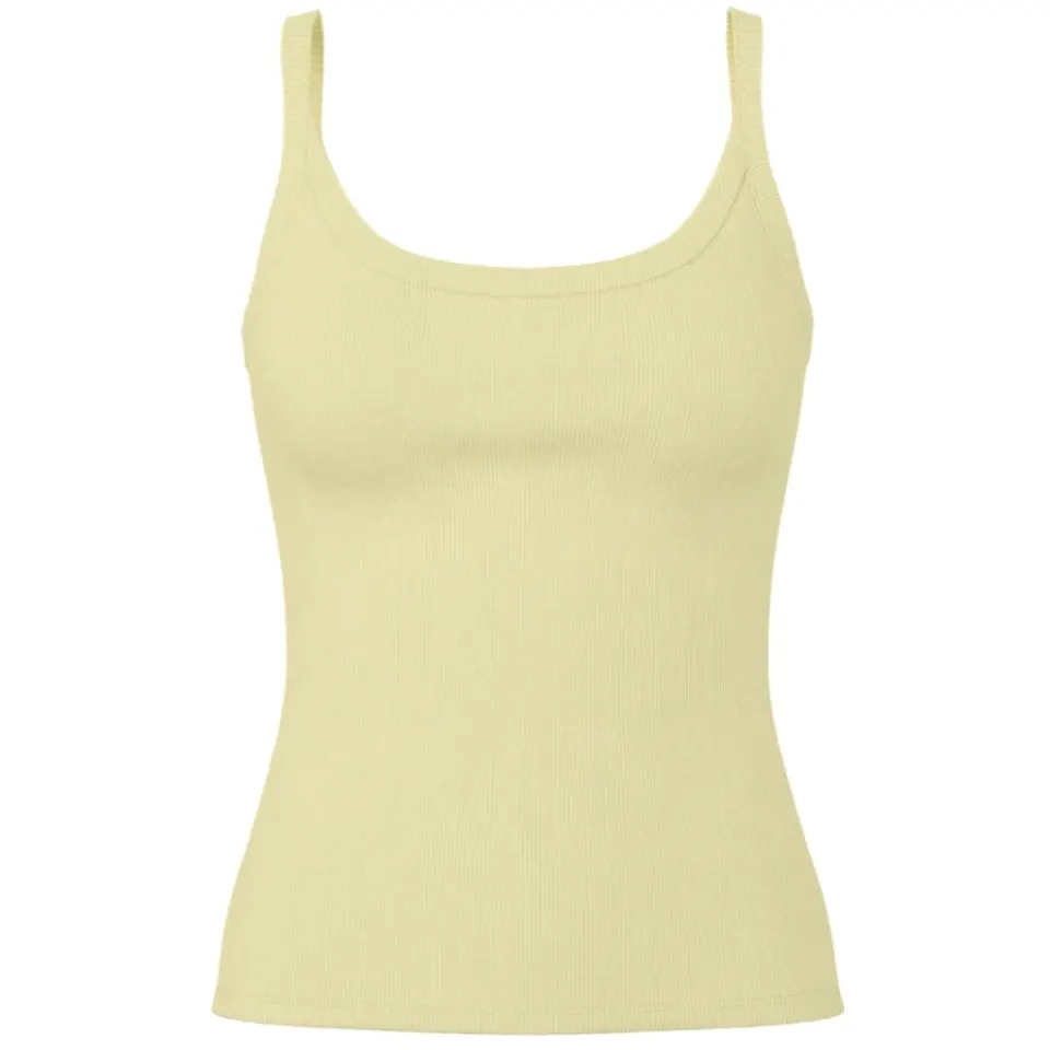 Pieces top Pcmay i 95 % bomuld og 5 % elastan – French Vanilla — produktfoto