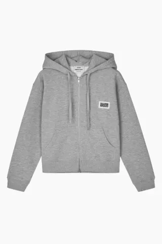 Mads Nørgaard Standard Bobo Hood Sweatshirt – Grey Melange — produktfoto
