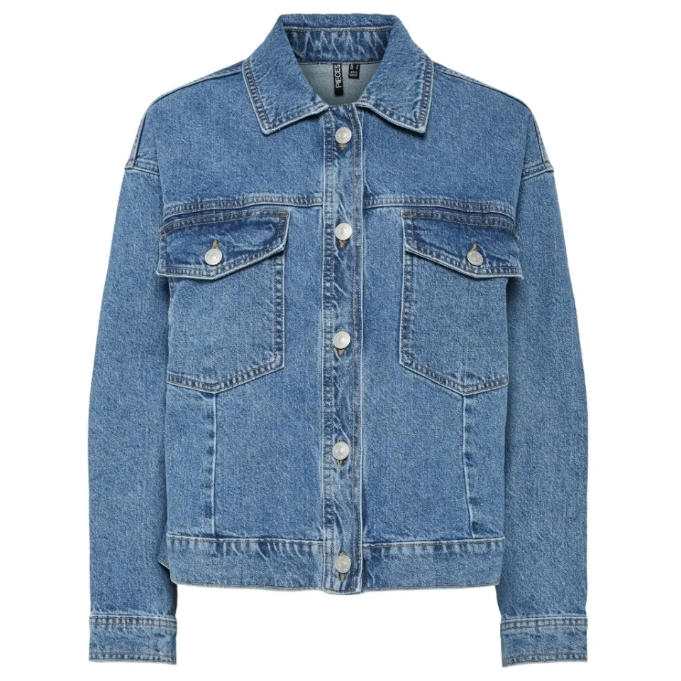 Pieces jakke Pcelma – Medium blue denim — produktfoto