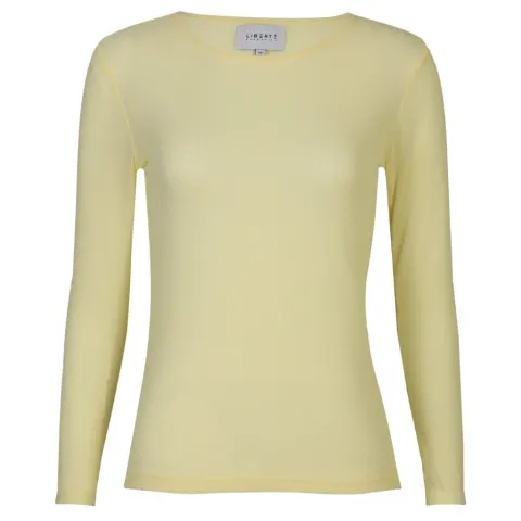 Liberté bluse Mesh – YELLOW SMALL FLOCK DOT — produktfoto