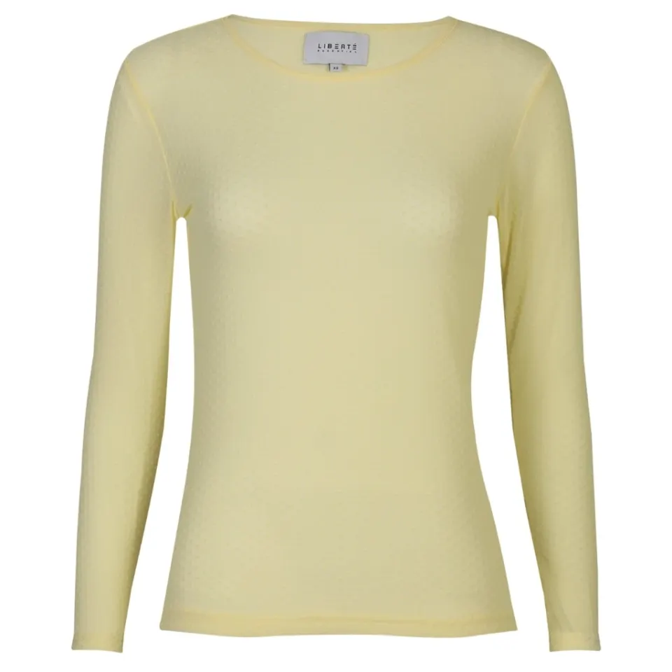 Liberté bluse Mesh – YELLOW SMALL FLOCK DOT — produktfoto
