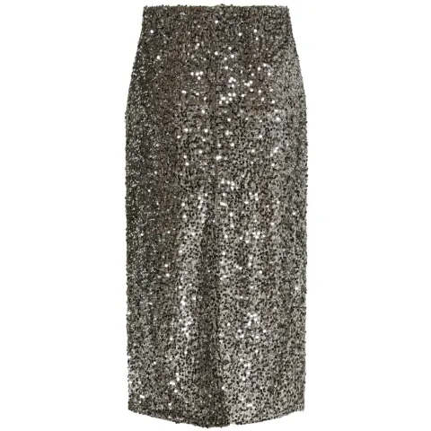Pieces nederdel Pckam – Morel Silver sequins — produktfoto