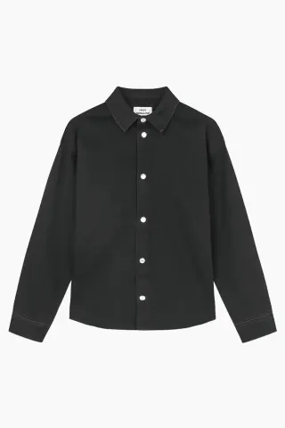 Mads Nørgaard Dyed Denim Gisla Shirt – sort — produktfoto