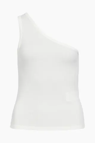 .Object Objluca S/L One Shoulder Top - White – Object — produktfoto