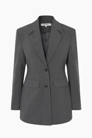 Oval Square Mary Blazer – Dark Grey Mel. Stripe — produktfoto