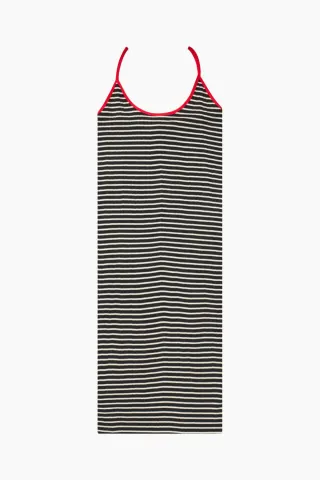 Nørgaard på Strøget NPS Strap Dress Mini NPS Stripe – Black/Ecru/Red — produktfoto
