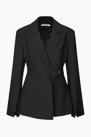Oval Square Lind Blazer – sort — produktfoto