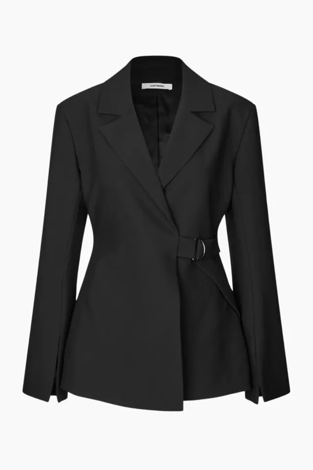 Oval Square Lind Blazer – sort — produktfoto