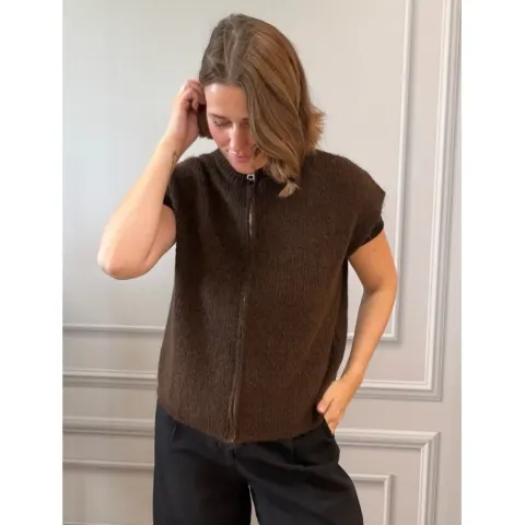 LULULIA Strik Vest LuAdelie 9991LU – Moro — produktfoto