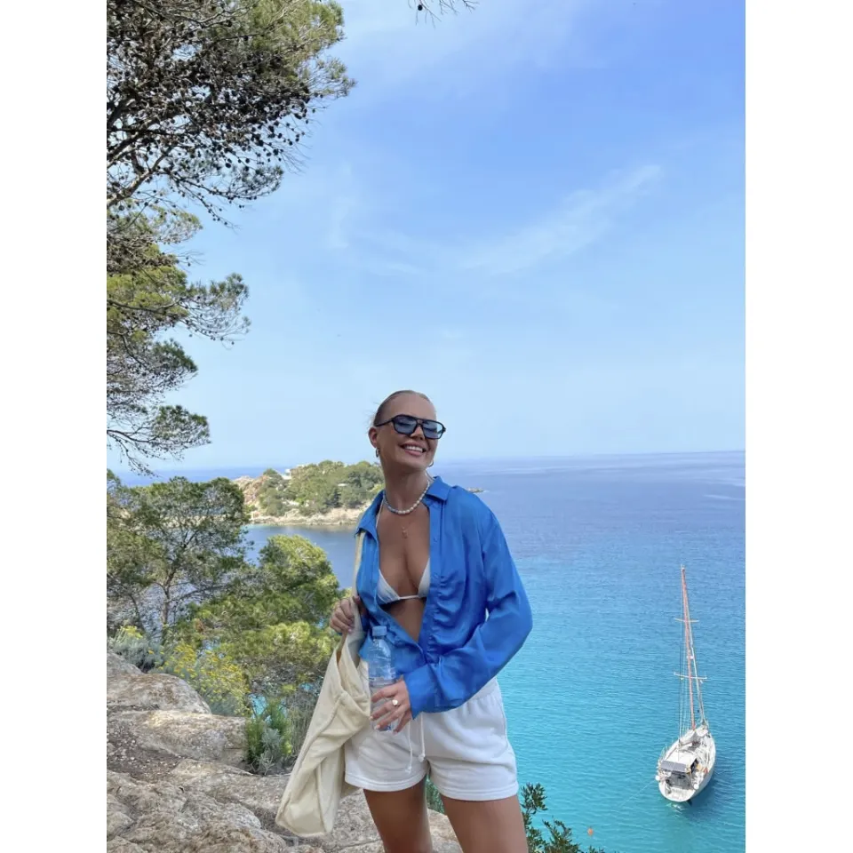 Rosemunde Barbara Kristoffersen bluse BK128 – malibu blue — produktfoto