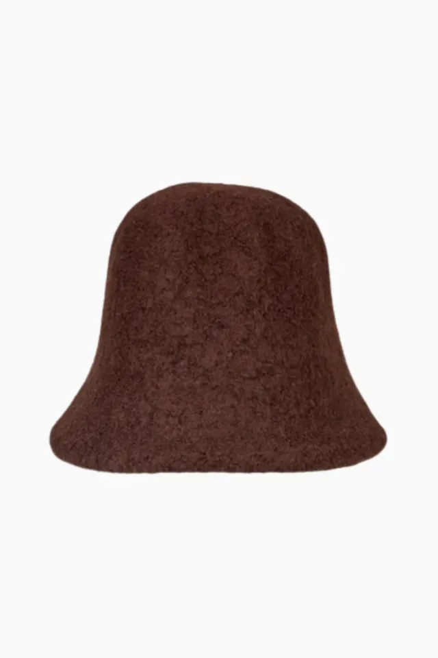 Oval Square Bell Hat – brun — produktfoto
