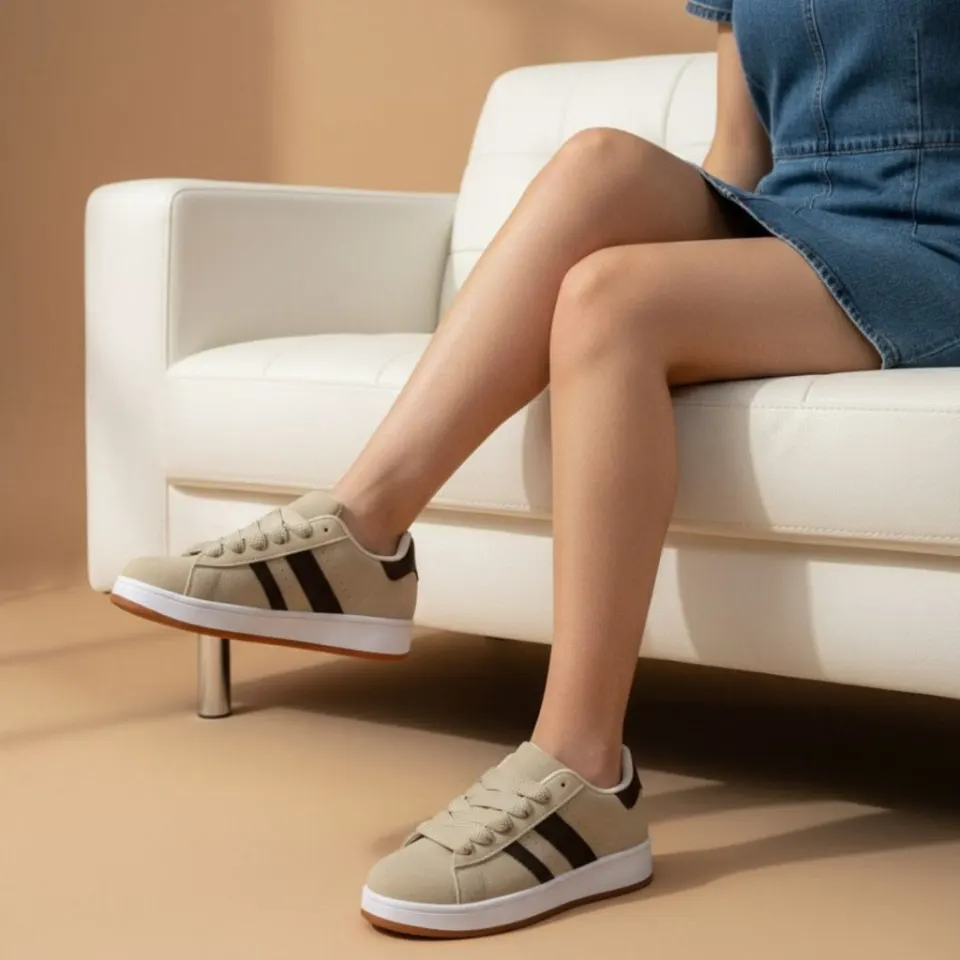 Ginette sneakers A-123 – Apricot/Brown — produktfoto