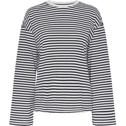 Pieces Bluse Pcsadie – Cloud Dancer Black — produktfoto