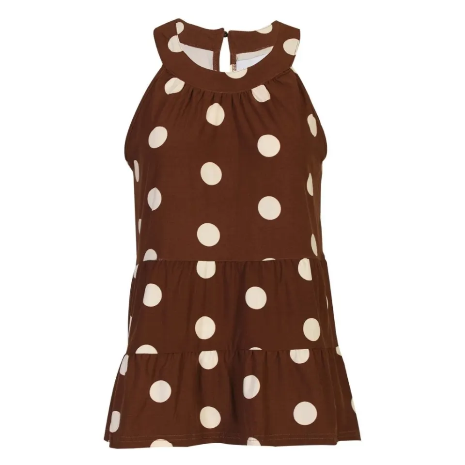 Liberté top Alma – BROWN CREME DOT — produktfoto