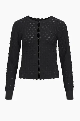 .Object Objsolejma RE L/S Cardigan 135 - Black – Object — produktfoto