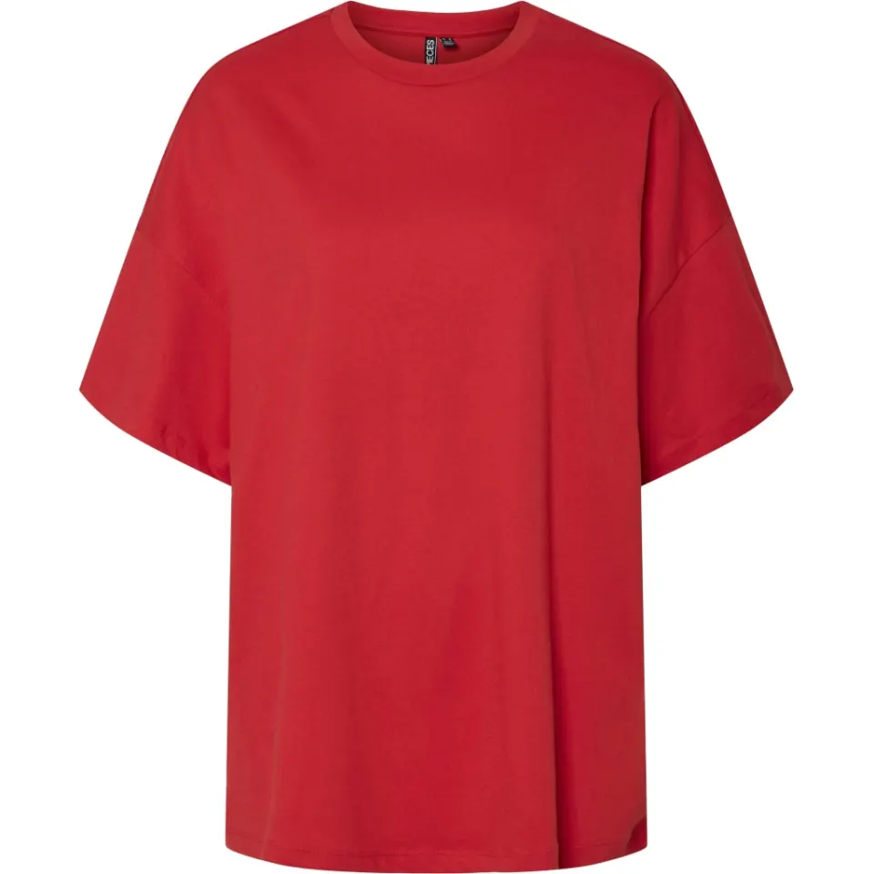 Pieces t-shirt Pcauna – High risk red — produktfoto