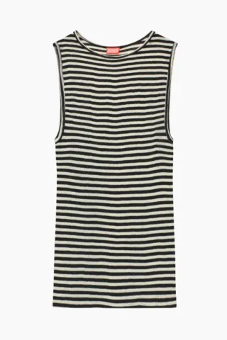 Nørgaard på Strøget NPS Tank Top Wool – Black/Ecru — produktfoto