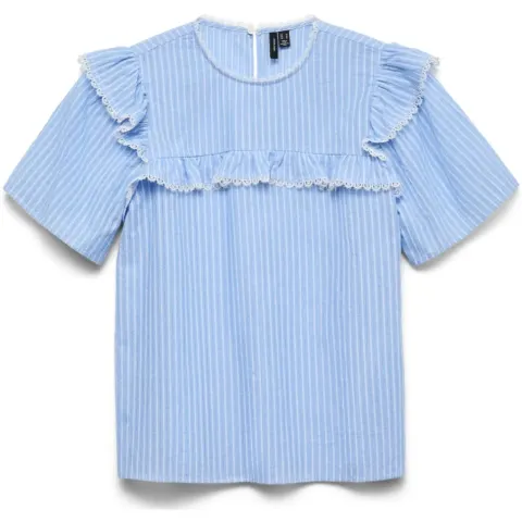 Vero Moda TOP Vmbell – Cashmere Blue White — produktfoto