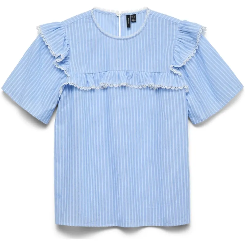 Vero Moda TOP Vmbell – Cashmere Blue White — produktfoto
