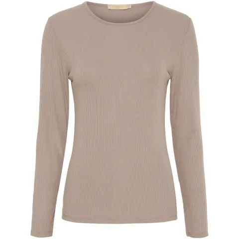 Marta du Château langærmet t-shirt MdcIngrid 4906 – Solid Fango — produktfoto