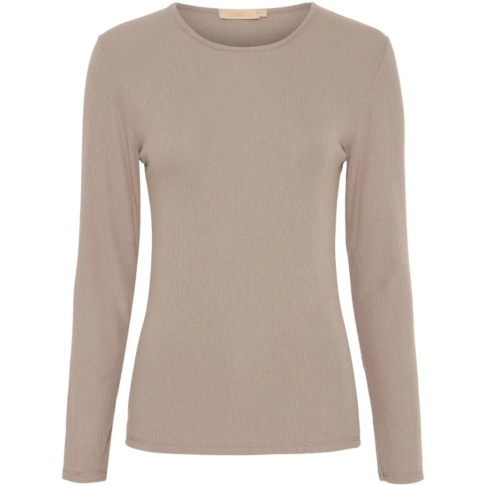 Marta du Château langærmet t-shirt MdcIngrid 4906 – Solid Fango — produktfoto
