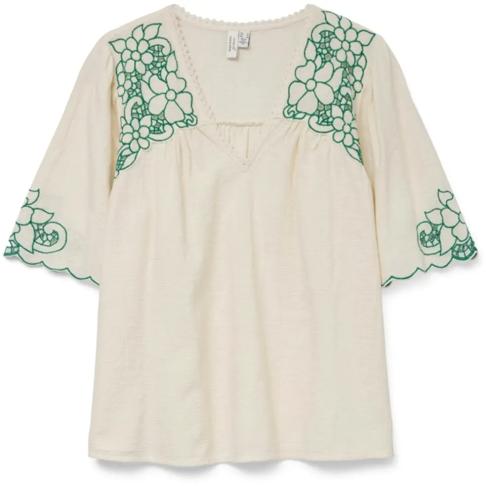 Vero Moda bluse Vmbridget – Birch BOSPHORUS EMB. — produktfoto