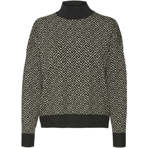 Pieces pullover Vmaria – black birch grafic print — produktfoto