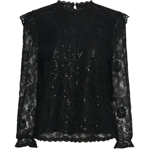 Pieces bluse Pcolline – sort — produktfoto