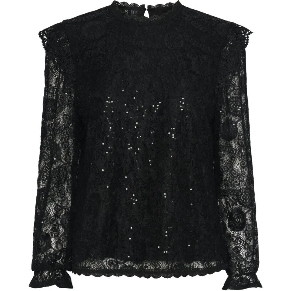 Pieces bluse Pcolline – sort — produktfoto